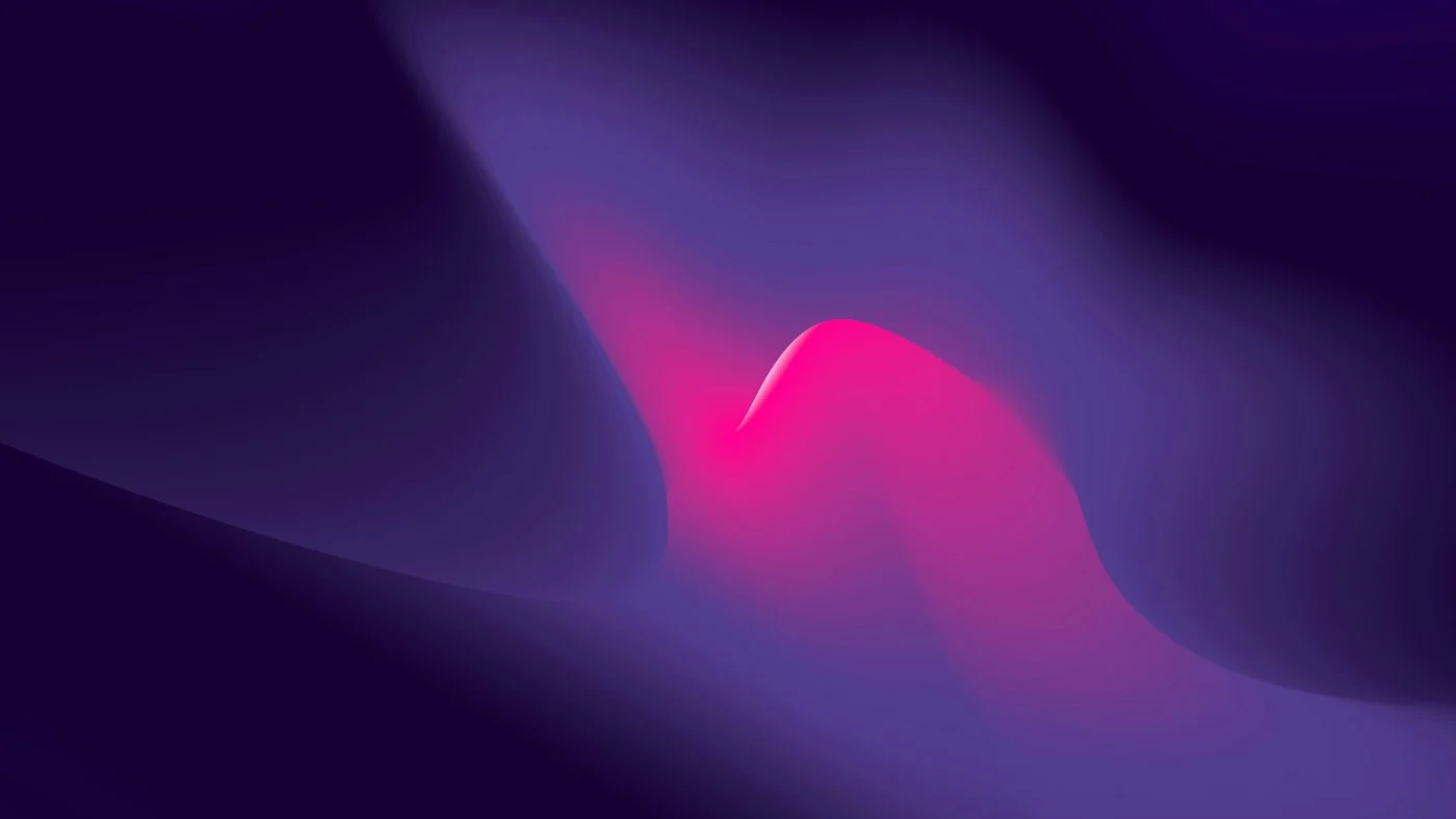 Dark purple and pink abstract fluid wave, representing automated workflows running in the background