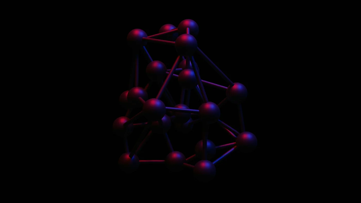 Red and blue neural network node visualization on dark background representing AI model comparison
