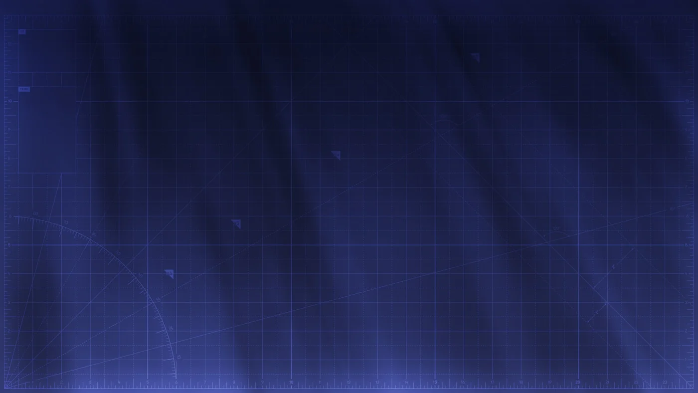 Dark blue blueprint grid with engineering marks, an instrument-style backdrop for the Grok 4.3 model launch