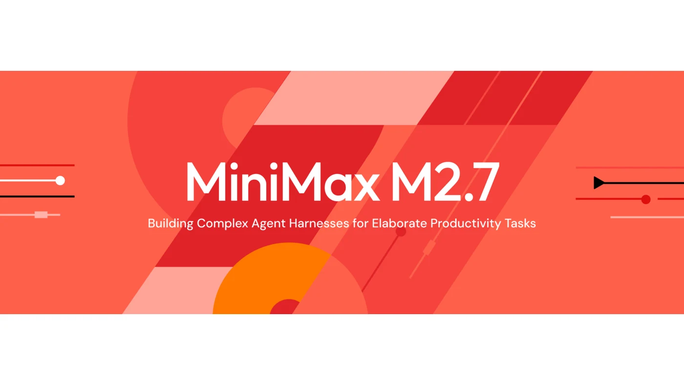 MiniMax M2.7 launch banner from the official MiniMax announcement page