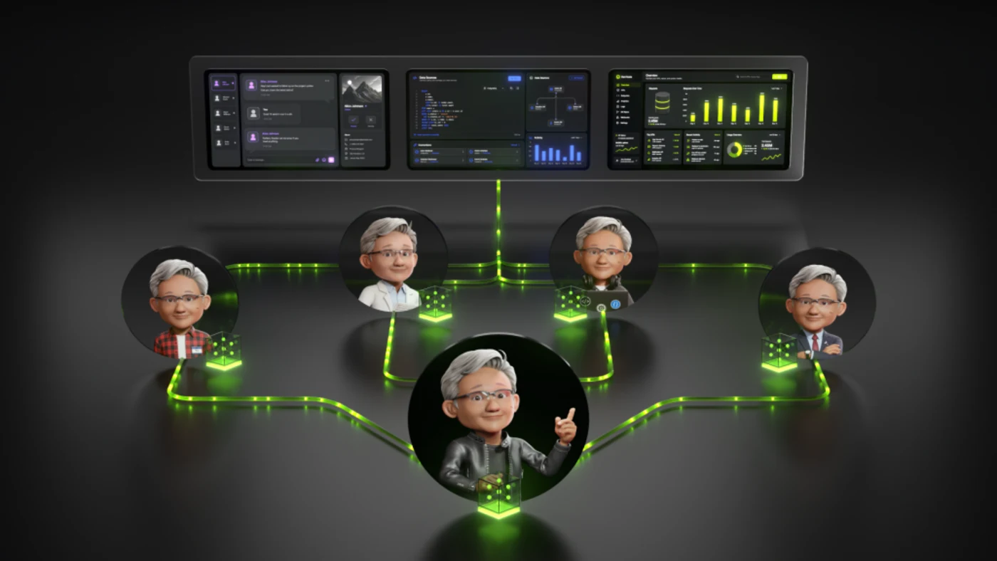 NVIDIA Nemotron 3 Ultra launch graphic showing agent orchestration nodes on a dark background with green accents