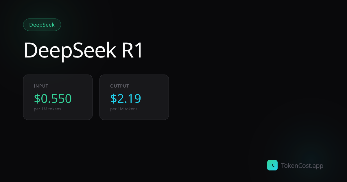 DeepSeek R1 API Pricing (Updated July 2026): Cost Calculator | TokenCost